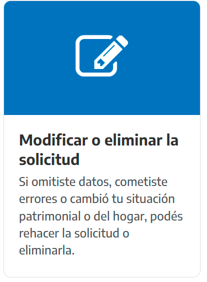 Modificar o eliminar la solicitud